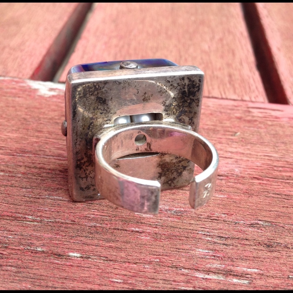 Vintage Mod Ceramic Statement Ring - image 8